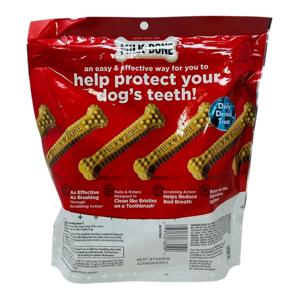 2x Original Brushing Chews 18 Large Daily Dental Dog Treats Scrubbing Action Hel - Image 3 of 4