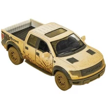 RI Novelty Pull Back Die-Cast Metal Vehicle -MUDDY FORD F-150 SVT RAPTOR (White)
