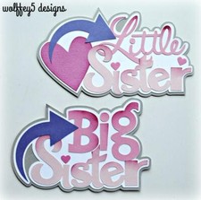CRAFTECAFE SISTER TITLE Premade paper piecing scrapbook die cut piece page album
