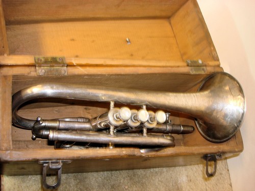 F. Jaubert & Cie. Imperial Lyon & Healy Sole Agents Cornet W/ Orig Wooden Case - Picture 3 of 17