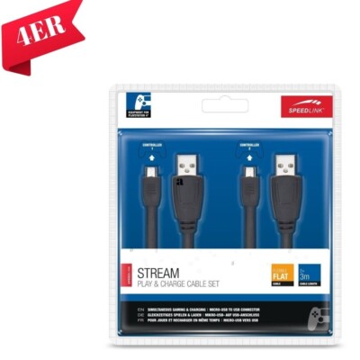Speedlink  Ladekabel für PS4 Controller Netzteil Ladegerät 3m Gamepad [4ER]