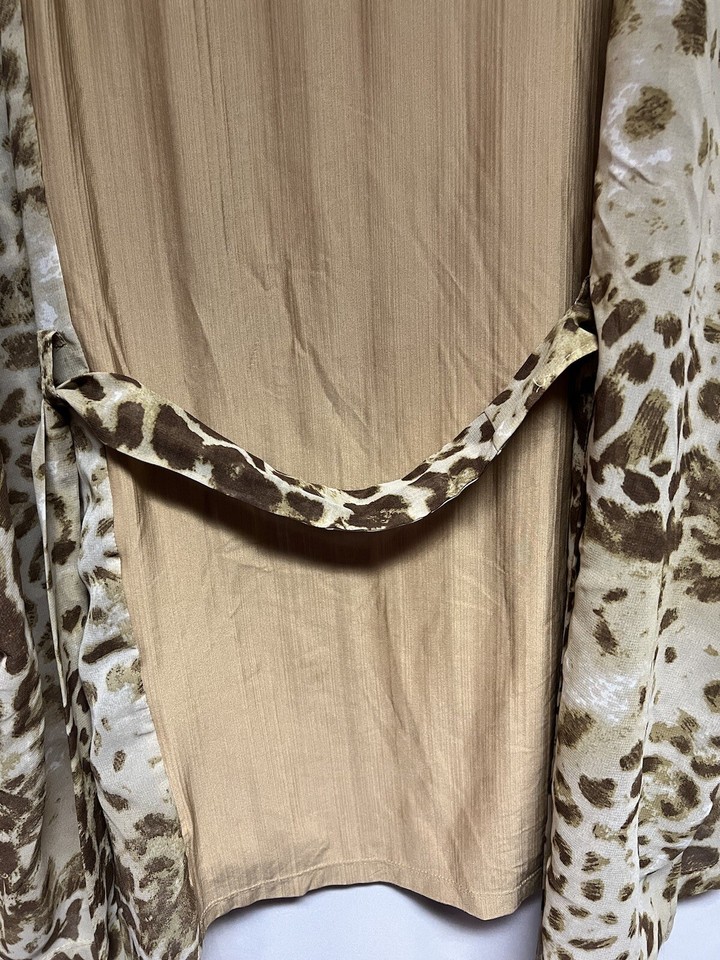Soft Sport Women's Tunic Belted Solid and Sheer Animal Print Sz. 1X