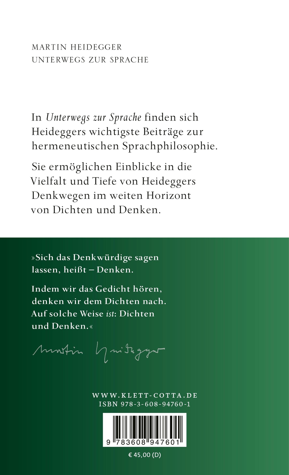 Thumbnail - Unterwegs Zur Sprache | Heidegger, Martin