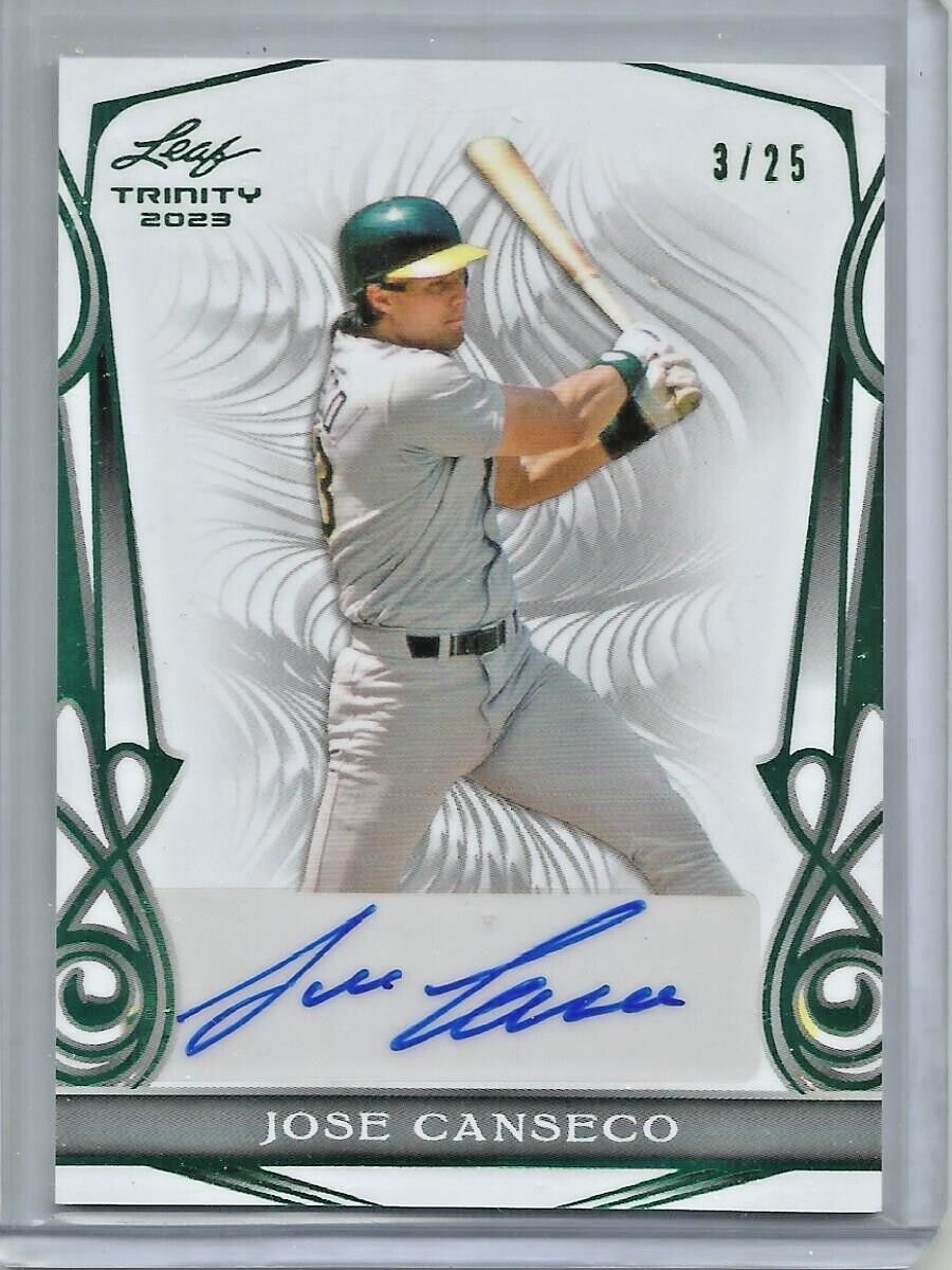 2023 Leaf Trinity - Jose Canseco #BA-JC3 Green /25 (AU) for sale