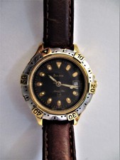 Classic Womens Bulova Marine Star T4 Two-Tone 100m Dive Watch New Battery Nice