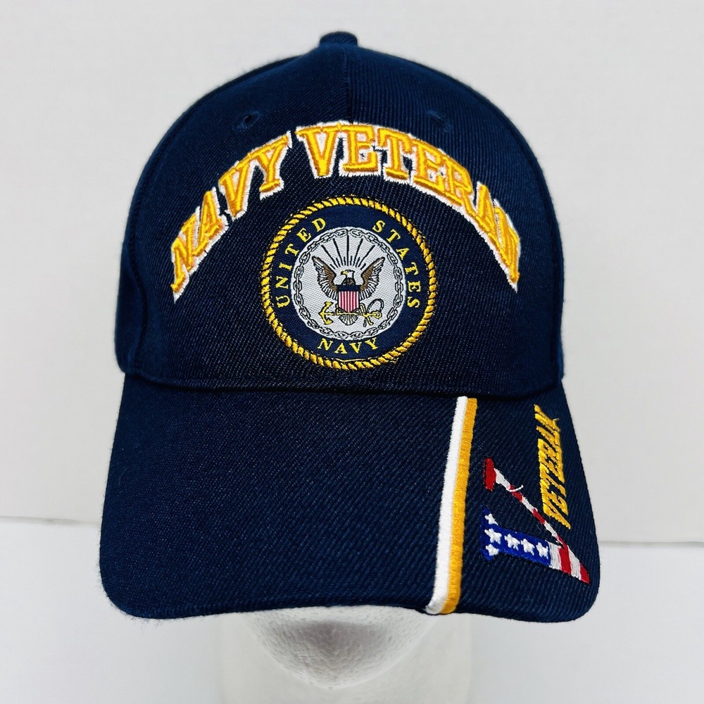 Official US Navy Licensed Cap Navy Veteran & Navy Emblem Navy Blue Cap Hat Official US Navy Licensed Cap Navy Veteran & Navy Emblem Navy Blue Cap Hat