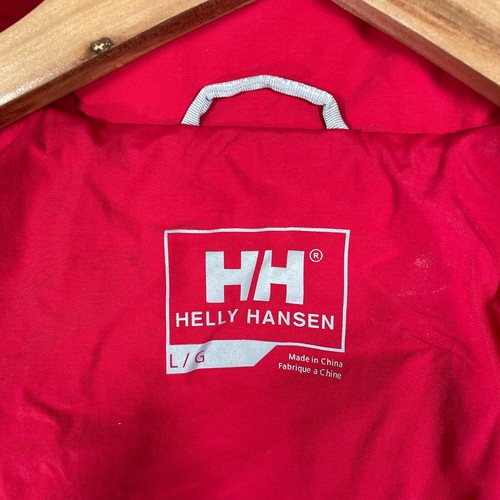 Helly Hansen Jacket Womens Large Red Bomber Logo Lined Casual Rain Coat - Picture 9 of 17