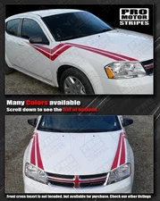 Dodge Avenger 2008-2014 Racing Side Thunderbolt Stripes Decals (Choose Color)