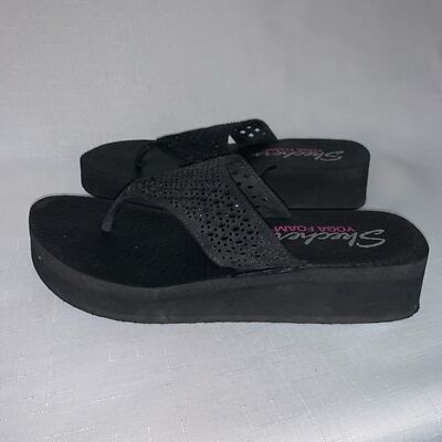 SKECHERS Yoga Foam ブラックサンダル Amazon | [スケッチャーズ] レディース Meditation-Studio Kicks