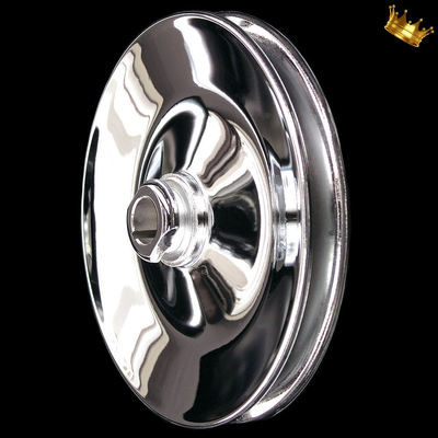 chrome 1 groove gm keyway power steering pulley for small and big block chevy