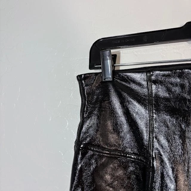 Spanx Leggings Womens Large Black Faux Patent Leather High Rise Shaping 20301R - Image 2 of 4