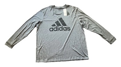 Adidas Long Sleeve T-Shirt Mens Size 2XL Gray Amplifier Tee Three Stripes NWT