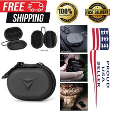 Zippered Black Headphones Case - Compact, Water-Resistant Protection for Earbuds