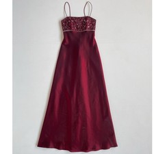 Vtg Y2K 90s Red Corset Satin Whimsigoth Fairy Prom Dress / Sz 4 / Betsy Adam