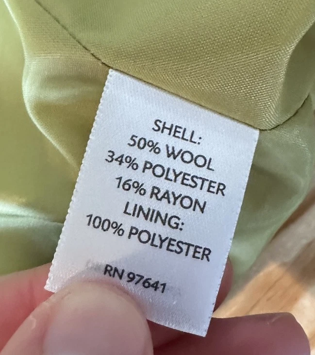 J Jill Women’s Wool Blend Pea coat size XL Yellow AF - Image 4 of 4