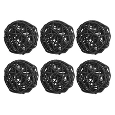 6 Pcs 3" Wicker Rattan Balls Decorative Ball for Centerpiece Bowls Black