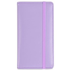 PU Leather Checkbook Cover for Register Duplicate Checks, Purple Simple Style