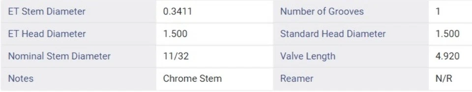 Enginetech V2689 | Single Exhaust Valve for select 94-14 Chevrolet 262/305/350 - Image 4 of 4