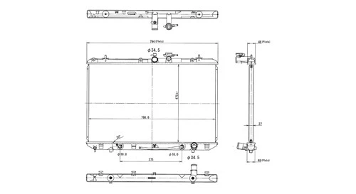Radiador TYC 13024 para Toyota Highlander 08-10 Foto 3 de 3