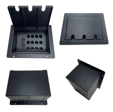 PROCRAFT FPPU-1DUP12X-BK Recessed Stage Pocket / Floor Box 1 AC + 12 D punches
