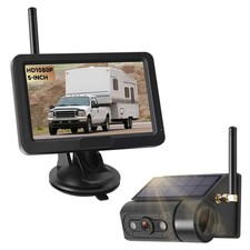 Magnetic Solar Wireless Backup Camera with 5  HD Monitor No Wiring Rechargeab...