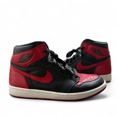2016 Air Jordan 1 Retro Bred Banned High Nike Sneaker Shoe Sz10 Used 555088-001