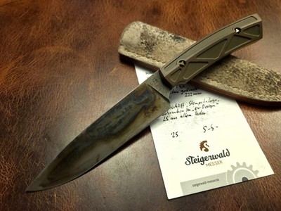 Stefan Steigerwald Apokalypse Custom Messer / 3D-Titan gedruckte Griffschalen /