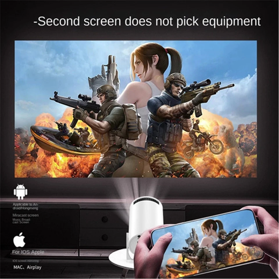 New 1080P high-definition intelligent wireless projector for home portable use - Image 4 of 4