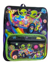 Lisa Frank Vtg Alien zoomer & zorbit Y2K backpack Book Bag Peace School Pencil