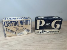 Barras de jabón vintage 2 en envoltura original cristal blanco y nafta blanca P&G