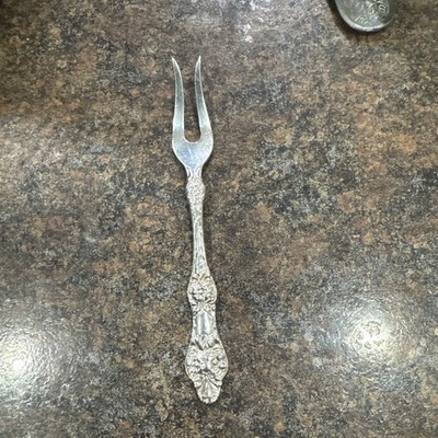 TH Marthinsen Lemon Fork Silverplate Wild Rose Norway Pickle Olive Silverware(s)