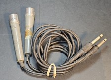 Vintage AKAI Microphones Pair 1/4" Wired Dynamic Mics Untested