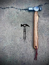 Bad-Hammer 13.7oz Unmarked Ball & Peen Hammer, Oak Handle, Red Leather Knot