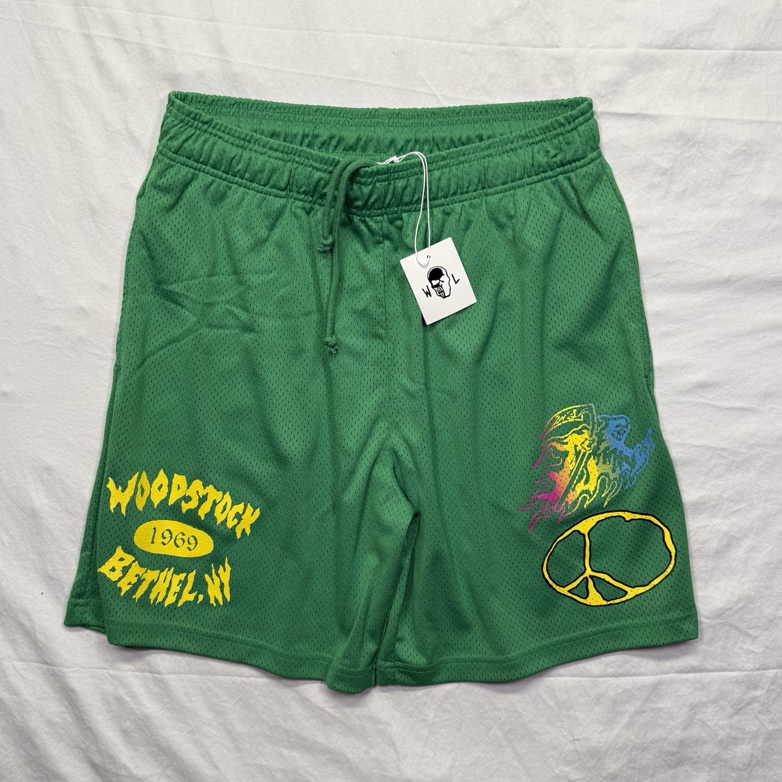 Warren Lotas Woodstock Mesh Green Shorts Size Large