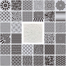 32 Pack Geometric Stencils 8 x 8 Inch Painting Templates Mandala Stencil for Scr