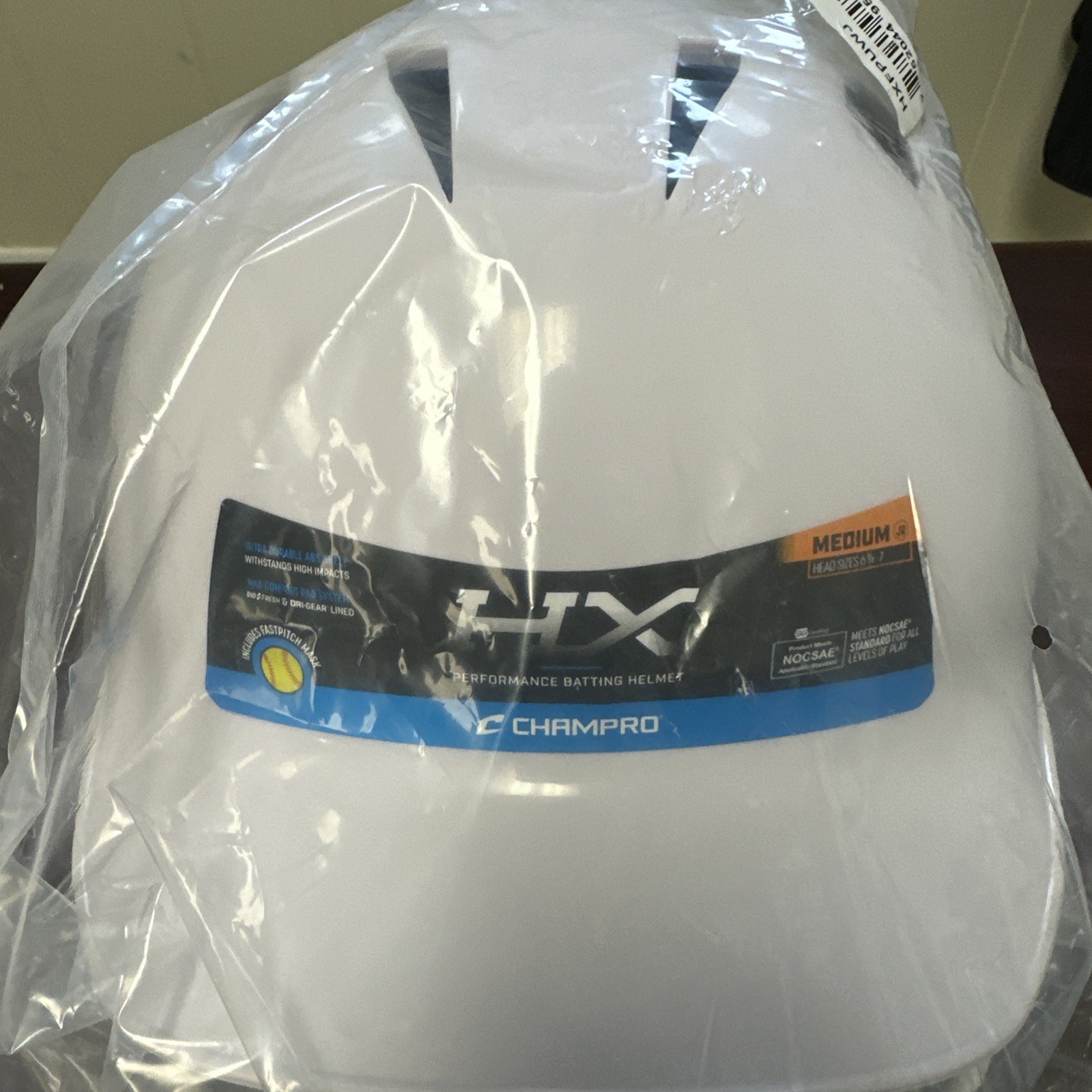 Champro HX Performance Batting Helmet Softball w/ Face Protector White Medium 