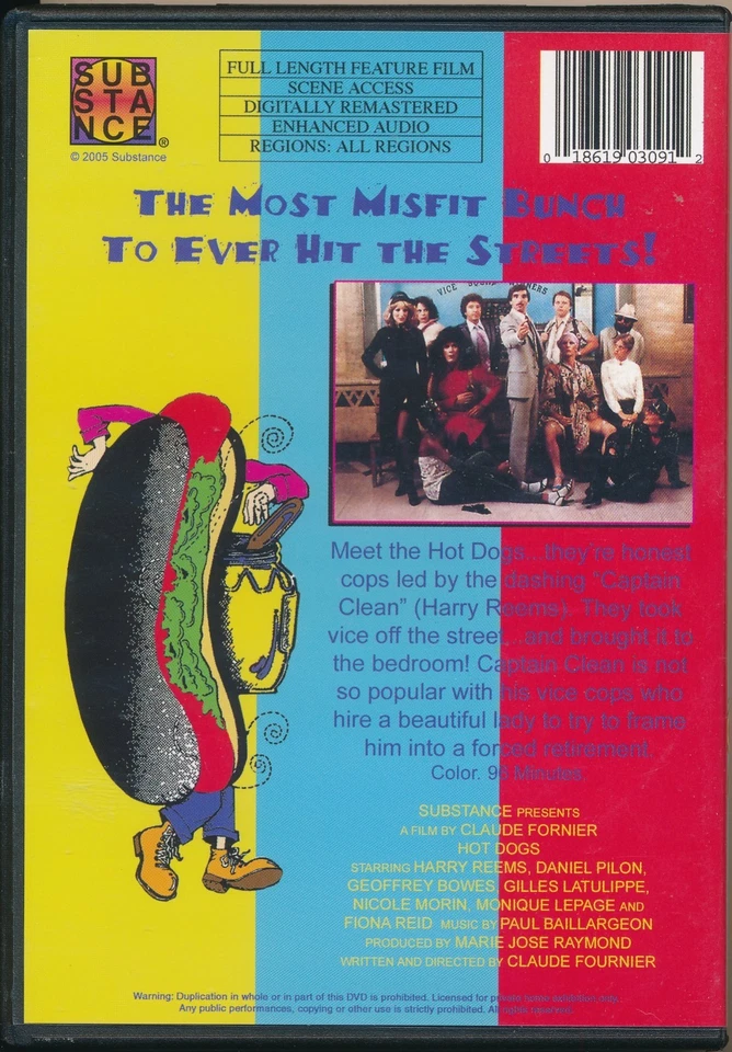 Hot Dogs aka Hot Dog Cops Harry Reems Vice Squad Comedy Rare NTSC R0 DVD OOP - Image 2 of 3