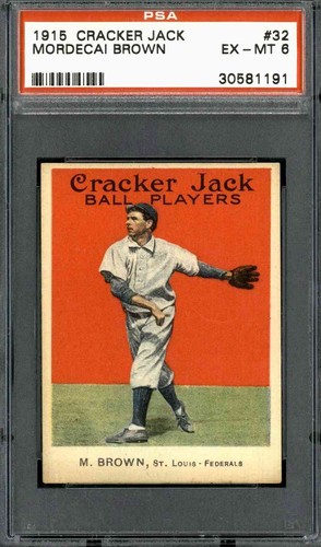Mordecai Brown #32 1915 Cracker Jack card
