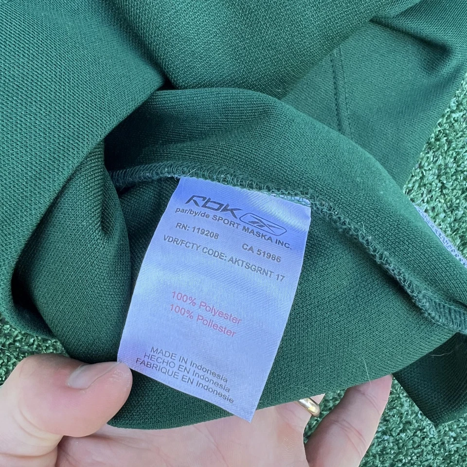 Camiseta deportiva vintage Reebok para hombre grande verde oscuro hockey #10 práctica deportes años 90 Y2K Foto 4 de 4