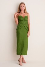 FARM RIO Monstera Leaf Sleeveless Maxi Dress Green Size XL NWT
