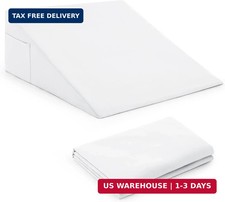 White Bed Wedge Pillow Cover 26" x 25" x 7.5" Replacement Washable Cover