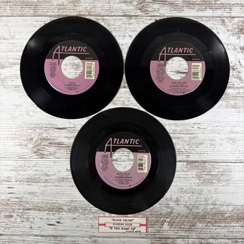 Alannah Myles Lot of 3 (45 RPM Vinyl 7" Records) Black Velvet Just One Kiss