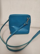 VERA PELLE Small Crossbody Bag in Turquoise Blue USED