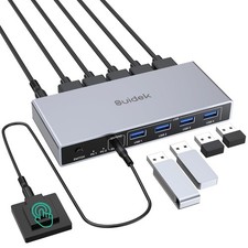 HDMI KVM Switch 1 Monitor 2 Computer, 4K@60Hz USB 3.0 KVM Umschalter mit 4 USB