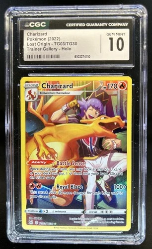 2022 Pokemon SWSH Lost Origin Charizard Trainer Gallery #TG03/TG30 CGC 10
