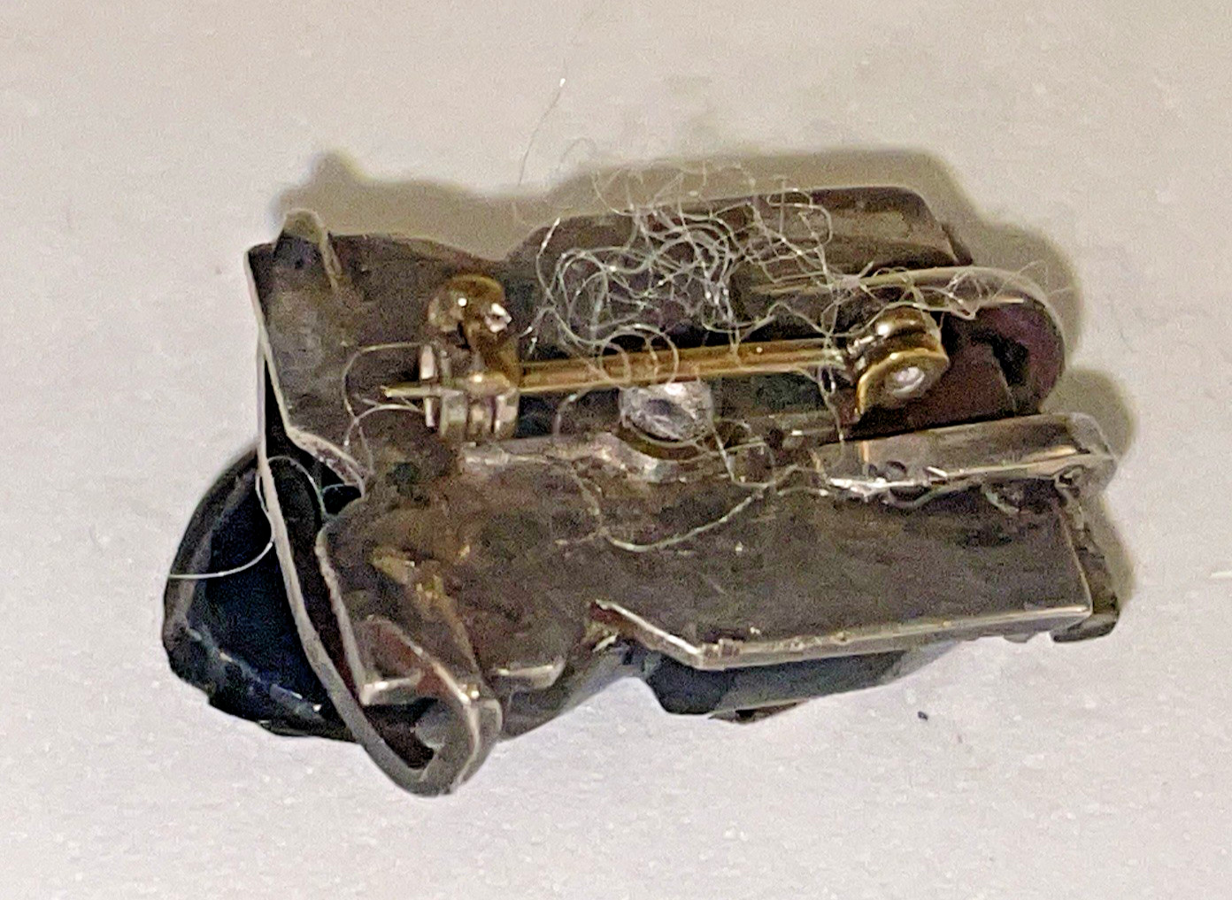 Frog Toad Brooch Tiny Sterling Silver Cabochon Gr… - image 5