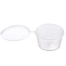 4 Oz. 100 Sets Disposable Plastic Portion Cups With Lids Stackable Airtight Dr