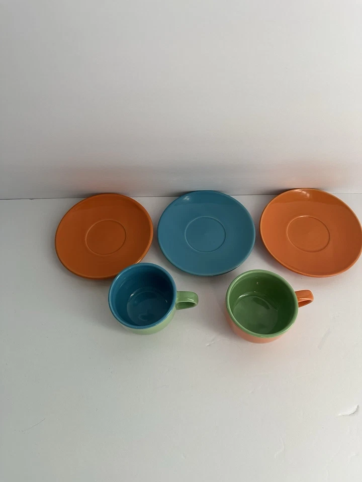 Juego de 2 tazas y platillos Gibson Home Color Café Collection Expresso Foto 2 de 4