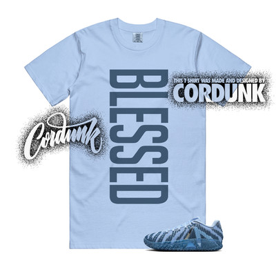 Ja 3 Warning Label Cobalt Bliss Blue Navy Metallic Silver T Shirt Match VERTBLS