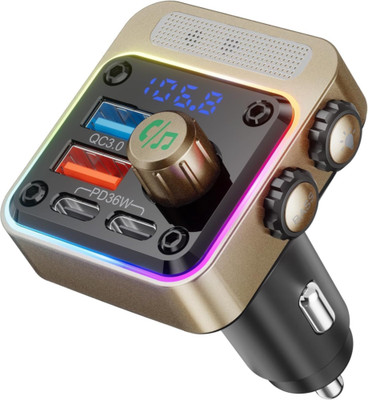 Nulaxy 54W Bluetooth 5.3 Car Adapter with 4 Charging Ports [PD 36W & Gold